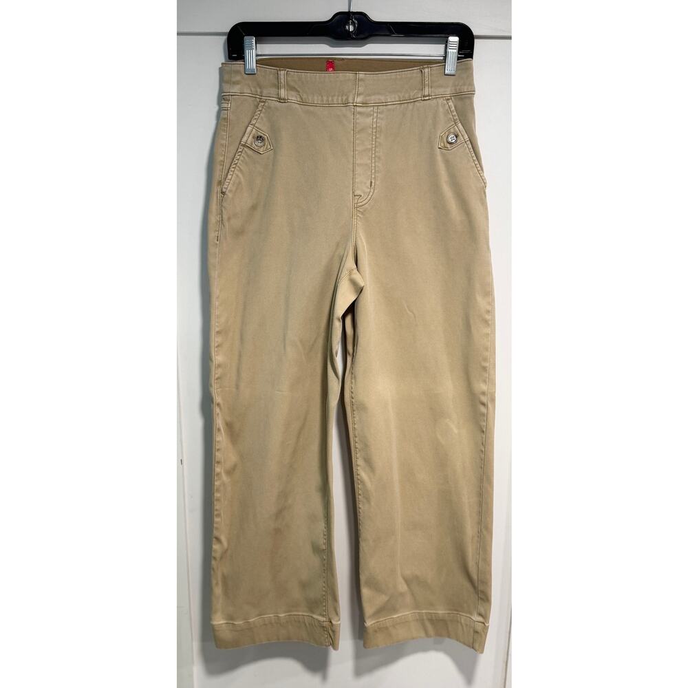 SPANX Stretch Twill High Rise Cropped Wide Leg Pants Shapewear Size M - Picture 2 of 5